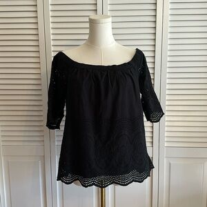 Daniel Rainn Black Off the Shoulder Top